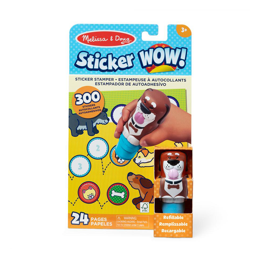 Набір для творчості Melissa &amp; Doug Sticker WOW Цуценя, від 3 років (блокнот, 24 ст + штамп, 1 шт + наліпки, 300 шт) (SM93205/6074891)